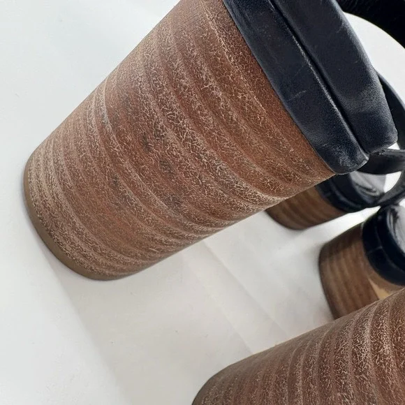 Tory Burch Solana Platform Sandals‎ Women's Size 5.5 Navy Blue Leather Strap - Picture 6 of 16